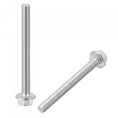 Image of uxcell M5x50mm Hex Serrated Flange Bolts Screws Metric Thread 304 Stainless Steel 25pcs