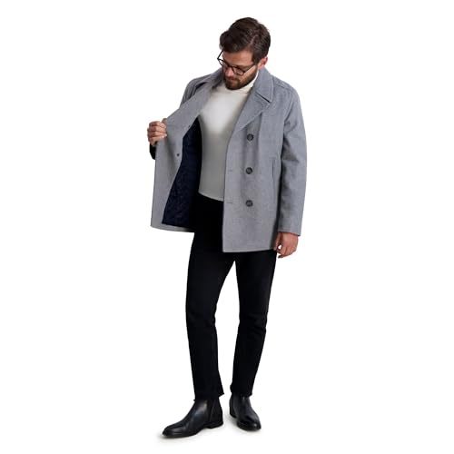 Image of Nautica Men's Wool Blend Peacoat - Double-Breasted Winter Coat, Regular, Big & Tall Sizes