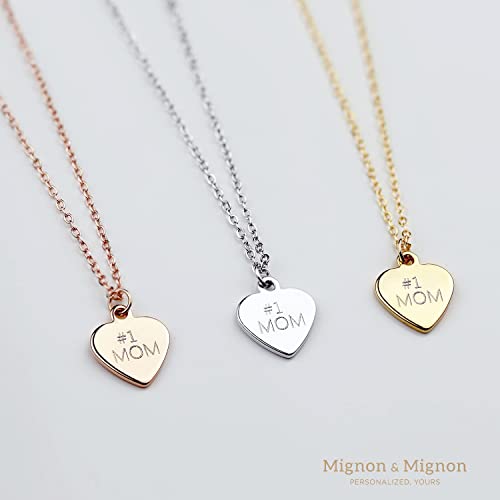 MignonandMignon #1 Mom Necklace Best Mom Necklace Love Mom Heart Pendant Necklace2