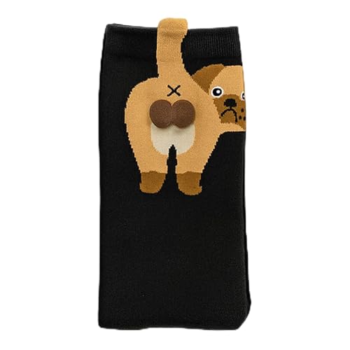 Glad Gua Dog Socks with Balls - Funny 3D Plush Balls Cotton Crew Socks for Women Cute Novelty Gift for Dog Lovers