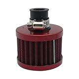 12mm Universal Mini Breather Filters (2-4 Pack) – High Flow Air Intake Filters for Motorcycle, Car, ATV Crankcase Vent & Cold Air Intake – Washable & Reusable(Red)