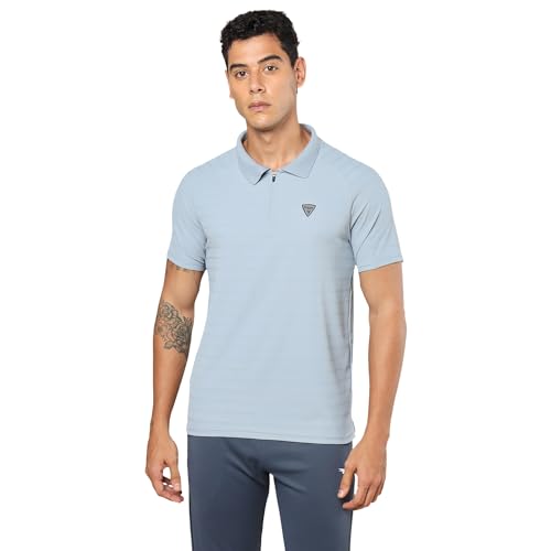 Image of TECHNOSPORT Men's Polyester Slim Fit Polo T-Shirt - (P691 P) Pack of 1