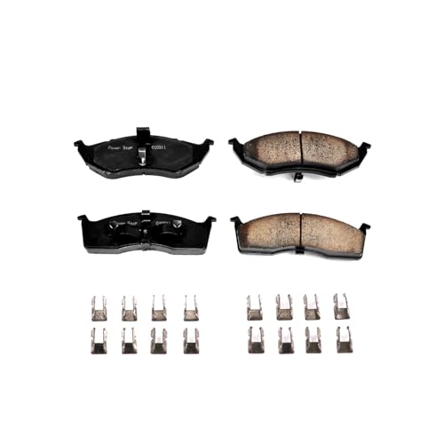 Image of PowerStop Front Brake Pads for Chrysler Concorde 1993-97 |Grand Voyager 2000 |Intrepid 1993-96 |LHS 1994-97 |LHS 1999-01 - Z17 Ceramic Brake Pads with Installation Hardware, 17-591
