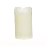 3D Flameless Led Candle with Timer, Moving Wick Pillar Candle for Home Decoration, 3.75x6.5 Inch, Ivory