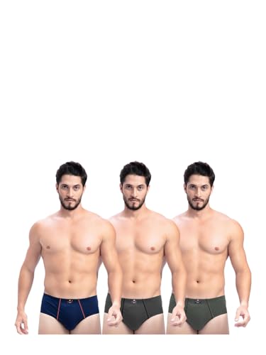 Image of Milton Mens Pure Cotton Solid Briefs with Inner Elastic|Premium Soft Breathable Underwear for Men|Comfort-Fit Waistband for All-Day Wear|Multi-Color, Color Name May Vary as per Availability|Pack of 3
