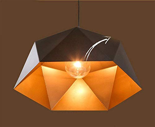 Lámpara de techo colgante industrial geométrica en hierro negro 460x275mm para salón 3