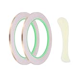 PATIKIL 22 Yard 1/6 Inch Copper Foil Tape,2 Roll Copper Tape with Conductive Stained Glass Foil Tool with Scraper for Stained Tools DIY Crafting