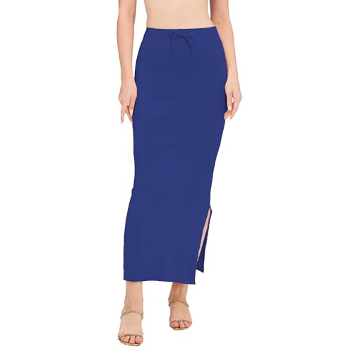 Image of DESI GIRL Cotton Lycra Stretchable Saree Shapewear Petticoat with Drawstring for Women | Fishcut Saree Petticoat with Side Slit for Easy Movement | Saree Shaper | Long inskirt