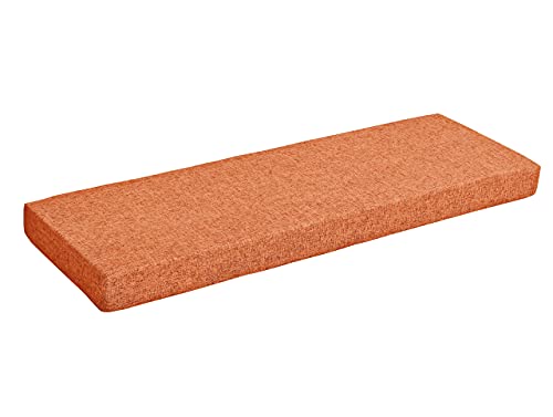 Coussin de banc de jardin confortable 140x35 orange imperméable 3 places - 2