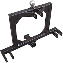 Field Tuff FTF-02TQH Rugged Square Framed Steel 3 Point 2 Inch Thick Hitch for Category 1 Tractors with 2.31 Inch Ball for Gooseneck Trailers, Black