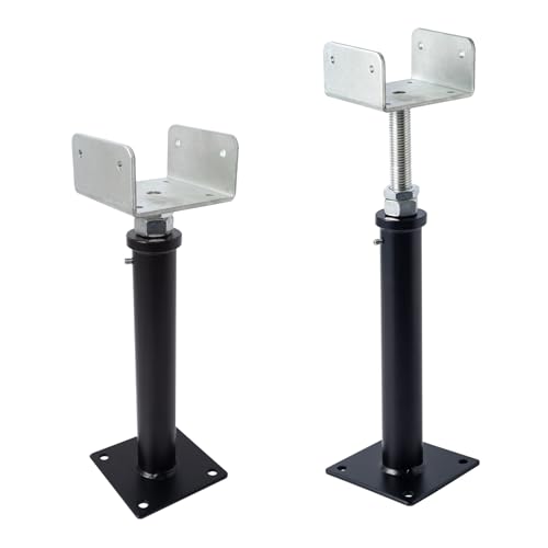 YXGJDP 2 Pack U-Shaped Floor Jack - Adjustable Steel Beam Support for 4x2, 4x4, 4x6 Joists Heavy Duty Screw Jack with U-Head Telepost & House Jack.11-14.5 Inch Adjustment Range. (U-MGCGZJ-02, 11-14.5)