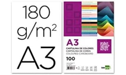 Liderpapel 180g M2 - Cartulina, A3, Blanco