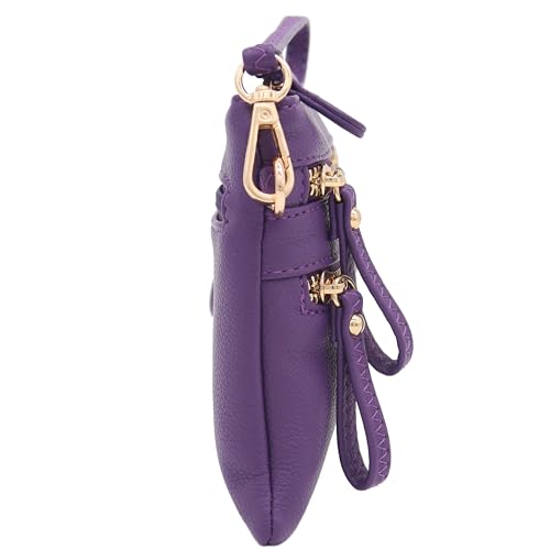 Image of FashionPuzzle Multi Zipper Pocket Small Wristlet Crossbody Bag