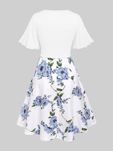 Image of Rosegal Plus Size Women Cottagecore 2PC Floral Sundress Set