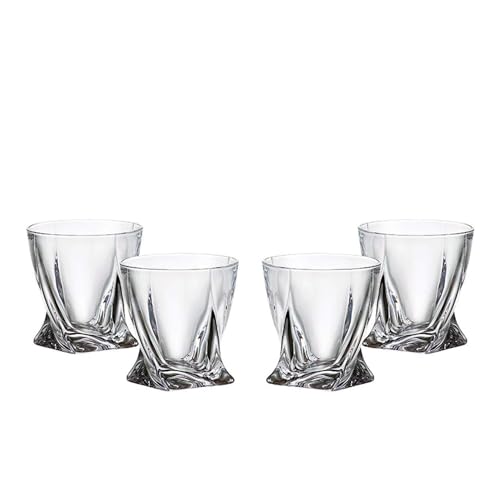 Set de 4 vasos de vidrio artesanal Diamond Glass