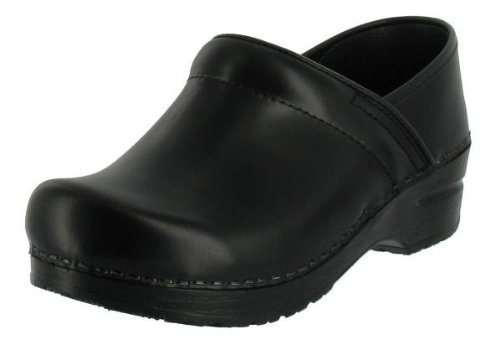 SANITA CLOGS Professional San Flex Closed Back Womens Shoes Black Leather