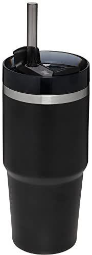 Image of STANLEY Quencher H2.0 Tumbler with Straw 14 oz | Flowstate 3-Position Lid | Cup Holder Compatible for Travel | Insulated Stainless Steel Cup | BPA-Free | Black