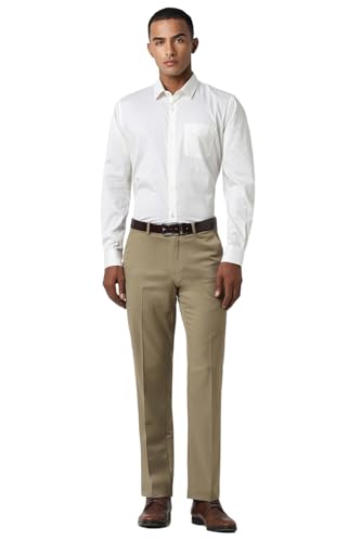 Image of Peter England Men Cotton Solid Slim Fit Shirt