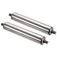 PATIKIL 2Pack Förderer Rollen 1.5 Durchmesser 8 Edelstahl Schwerkraft Übertragung Ersatz Teil Verzinkt Ende Silber