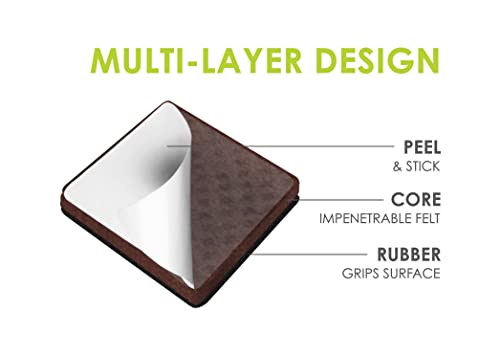 Slipstick Gorillapads Non Slip Furniture Pads/Gripper Feet Floor Protectors (Set Of 8) Premium 3 Inch Square Self Adhesive Rubber Stoppers For Furniture Legs, Black, Cb155-8 #TOP1