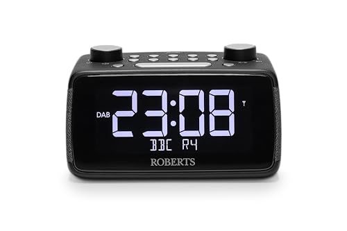 Roberts ORTUS4 FM/DAB/DAB+ Digital Radio with Bluetooth Alarms and Over-Sized Display Black