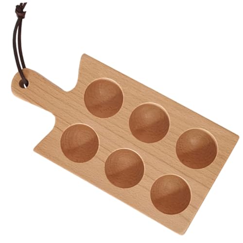 OSALADI Six Compartment Egg Tray Countertop Egg Tray Egg Storage Base Simple Egg Rack Huevera Eggs Kitchen Egg Stand Holder Desktop Egg Rack Egg Display Stands Egg Plate 6 Holes Egg Wooden