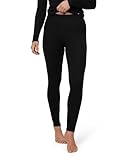 DANISH ENDURANCE Leggings Térmicos de Lana Merino para Mujer, Capa Base para el Frío Extremo, Negro, XL