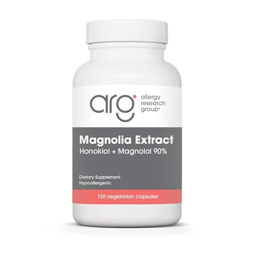 Allergy Research Group Magnolia Extract - Delivers 200 mg Magnolia Bark with 90 Percent Honokiol & Magnolol - Supports Stress Balance Calm & Restfulness - 120 Servings - 120 Capsules
