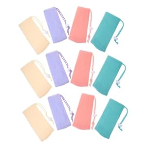 NOLITOY 16pcs Exfoliating Mesh Soap Pouch Drawstring Soap Bags Bubble Foam Net for Body Facial Cleaning Tool for Bath Shower