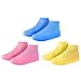 BESPORTBLE 3 Pair Silicone Waterproof Shoe Covers Reusable Non Slip Overshoes Resistant Rain Boots for Kids Men and Women M