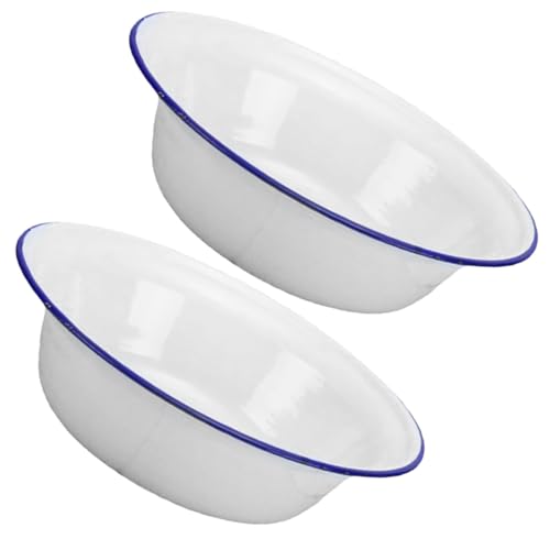 AUTSUPPL 2 piezas Cuencos Esmaltados Vintage Bol Cocina Multiusos Cuenco Sopa y Mezcla Resistente y Clásico para Frutas y Ensaladas Hogar
