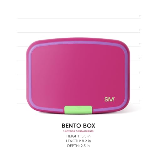 Image of Simple Modern Porter Bento Lunch Box | BPA Free, Leak-Resistant, Dishwasher Safe | Lunch Container for Girls, Boys, Toddlers, Kids, Adults | 3 Compartments, 80s Mix