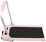 Walking Jogging Machine for Home Office, Folding Treadmill, Treadmill in LED Display,Foldable Under Desk with Remote Control,Speaker,Wide Running Belt,Transport Wheels,Walking Pad Treadmill,pink