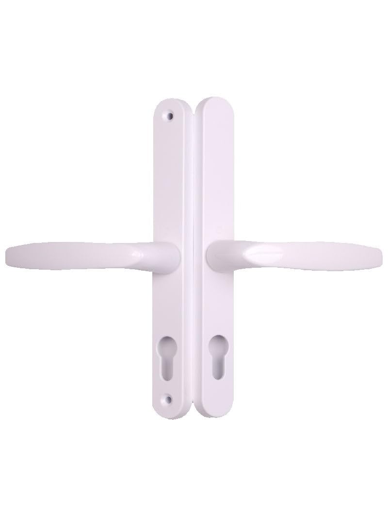 Fullex Silver White Door Handle 68Mm Pz 215Mm Screw Fix 3840N
