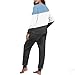 Women's Winter Fleece Pajamas Set Color Block Long Sleeve Fuzzy Soft Top & Pjs Pants Sleepwear 2Pcs Lounge Sets with Pockets