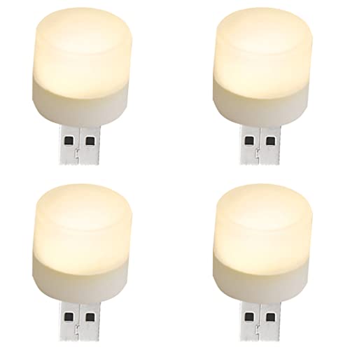 Mini luz nocturna USB pequeña LED cálida 4 piezas miniatura 1