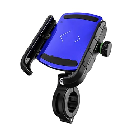 Support de téléphone portable bleu en aluminium pour balades à moto et trajets vélo