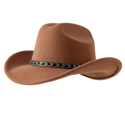 Jastore Kids Cowboy Hat for Girls Boys Western Cowgirl Hat with Buckle Belt Cattleman Style Cowboy Hat2