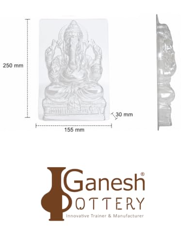 Image of Ganesha Idol Making Mould Using Shadu Mati, Terracotta Clay | Reusable Transparent Mould, Made with Ecofriendly PET Material (Pack of 6, Ganesh Mold)