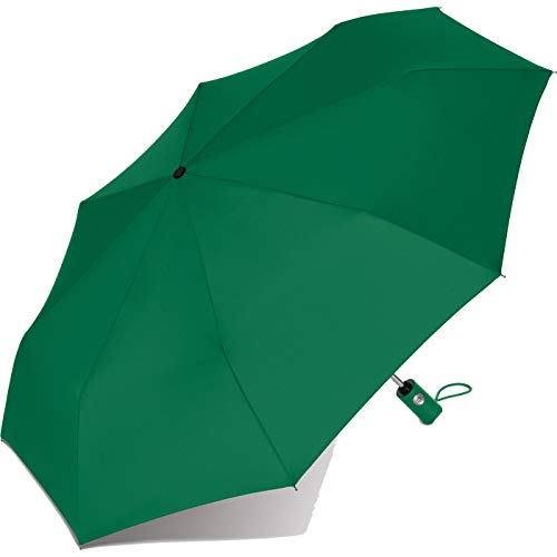 RS-Taschenschirm con Auf-Zu-Automatik y farblich passendem empuñadura Verde verde 96 cm