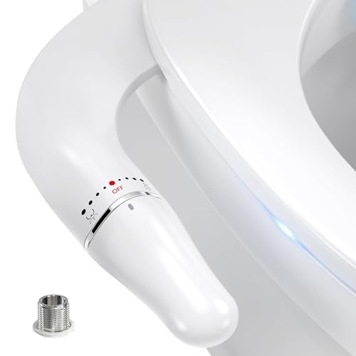 PENDEJATO Ultra-Slim Bidet Attachment for Toilet UK, Ergonomic Cold Bidet with Copper Inlet, Anti-clogging Dual Nozzles with Adjustable Pressure (Frontal & Rear Wash),Jet Water Spray Toilet Seat Wash
