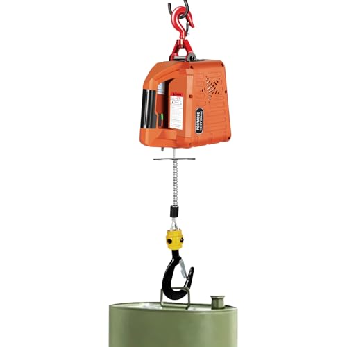 2in1 Electric Hoist Winch, 1500W Portable Electric Winch with Wired Remote Control, 110V Power Winch Crane, 25ft Lifting Heigh 110LBS, Electric Hoist for Garages Warehouse Lifting Towin