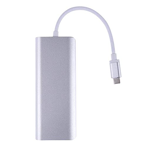 Image of ELECTRO WOLF Type C USB C Hub, 6-in-1 Type C Adapter with 1Gbps RJ45 Ethernet Port, 4K HDMI, 2 USB 3.0, SD Card Reader, 60W PD Charging Port for USB Type C Windows Laptop