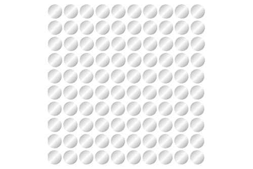 Jam Paper Circle Label Wafer Seals With Serrated Edges - 1.5 Inch Diameter - Silver - 100 Round Labels/Pack #TOP4
