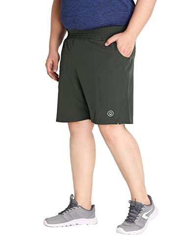 Image of CHKOKKO Men Shorts for Gym Sports or Running | Dry-Fit Fabric Single Layered Active Summer Workout Wear Knee Length Regular Fit | Elastic Waist with Front and Back Pockets