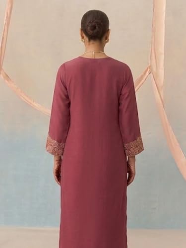 Image of Royal Export Women's Kurta Set | Viscose Silk Floral Embroidered Straight Kurta Pant Dupatta Set Kurta Sets for Women | Ladies Kurta Set