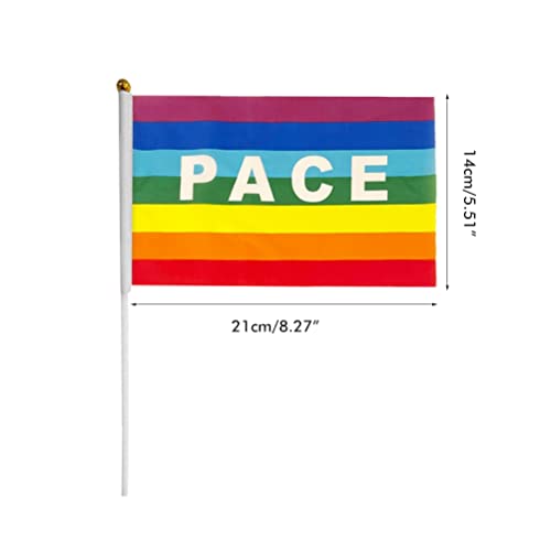 Tumnea Stock Flag Peace, Pace Flag Mini Peace Flag Flag Rainbow Flag with PACE Flag Polyester Peace Flag - 50/100 pieces - Image 3