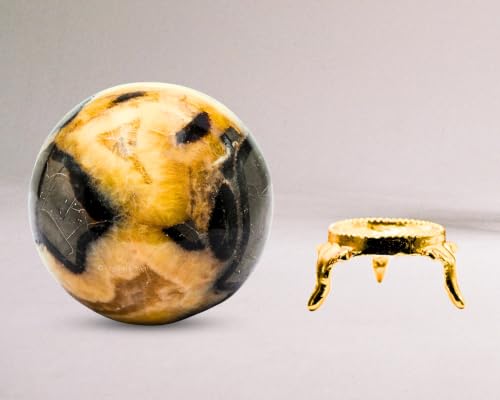 Image of Certified Septarian Crystal Ball for Meditation - Premium Crystal Vastu Items for Home and Feng Shui Items for Good Luck - Ideal for Pooja Supplies and Spiritual Practices (3 inch Inch)