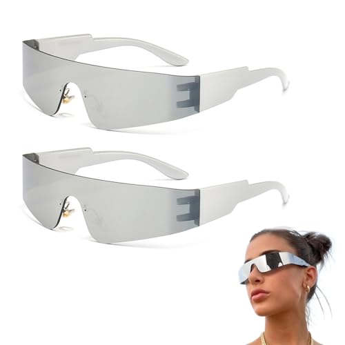 OIXYEY 2 Piezas Gafas Rave, Gafas De Sol Futuristas, Gafas