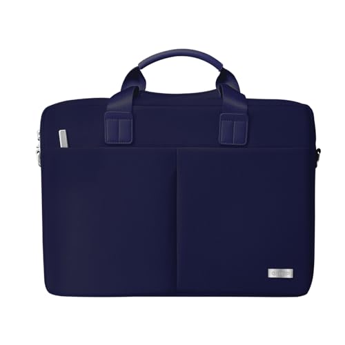 Image of GRIPP Hugo Laptop Sleeve Bag for Laptop /MacBook up to 14 Inch, Detachable Shoulder Strap, Carry Handle, Trolley Sleeve, Tablet Compartment, Multiple Organisers, Office and Travel Bag - Blue